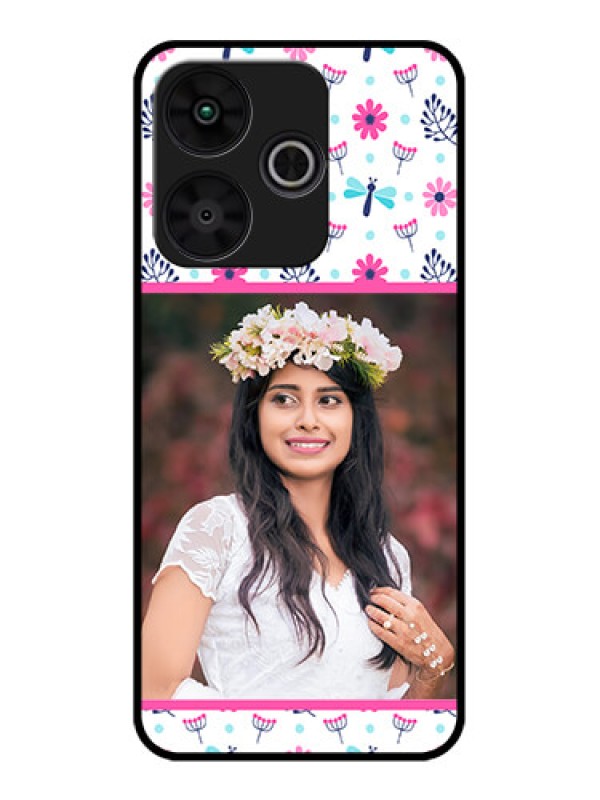Custom Poco M6 Plus 5G Custom Metal Phone CaseColorful Flower Design