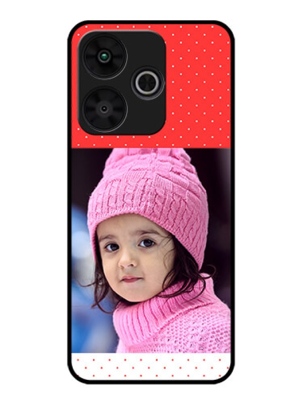 Custom Poco M6 Plus 5G Custom Metal Phone CaseRed Pattern Design