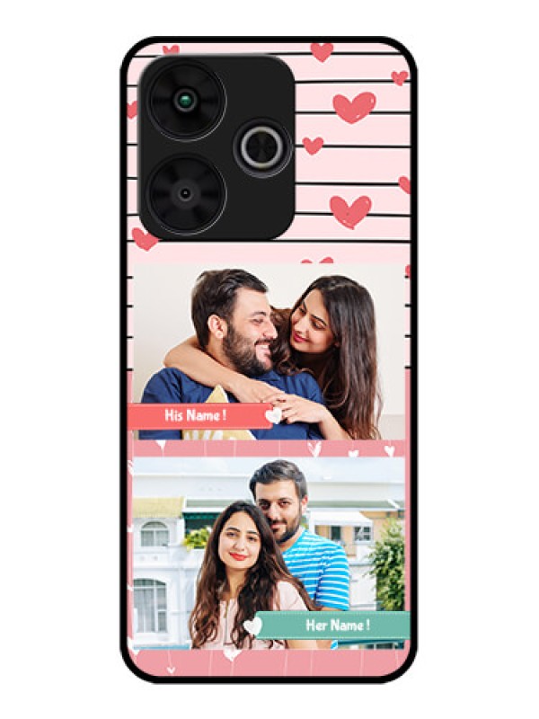 Custom Poco M6 Plus 5G Custom Metal Phone CasePhoto With Heart Design