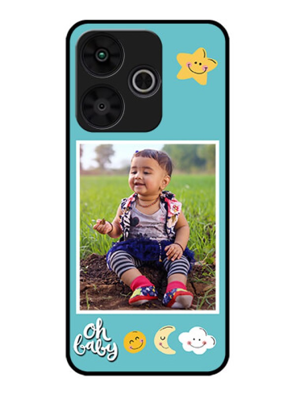 Custom Poco M6 Plus 5G Custom Metal Phone CaseSmiley Kids Stars Design