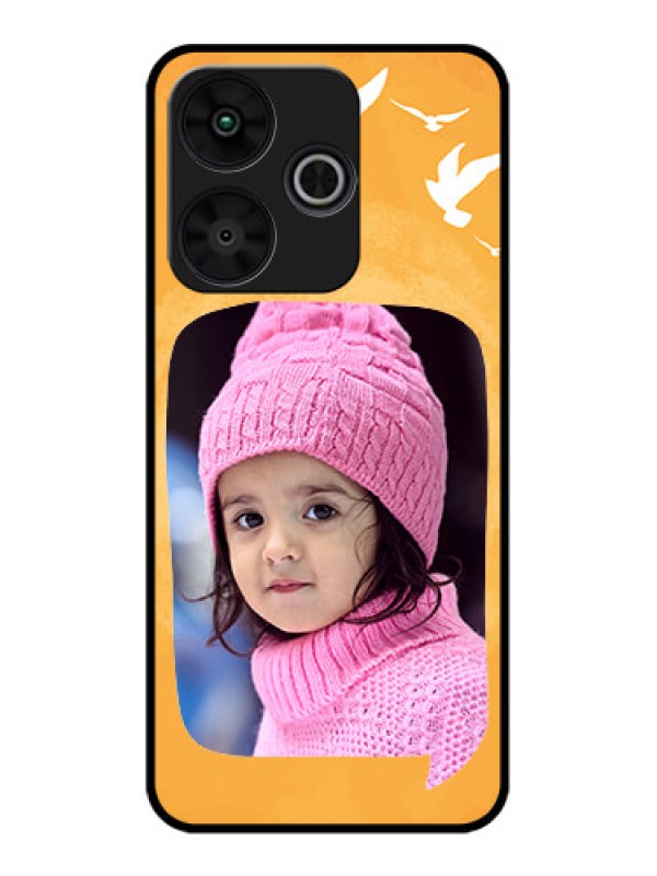 Custom Poco M6 Plus 5G Custom Metal Phone CaseWater Color Design With Bird Icons