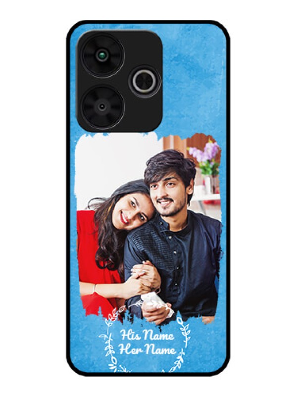 Custom Poco M6 Plus 5G Custom Metal Phone CaseBlue Color Vintage Design