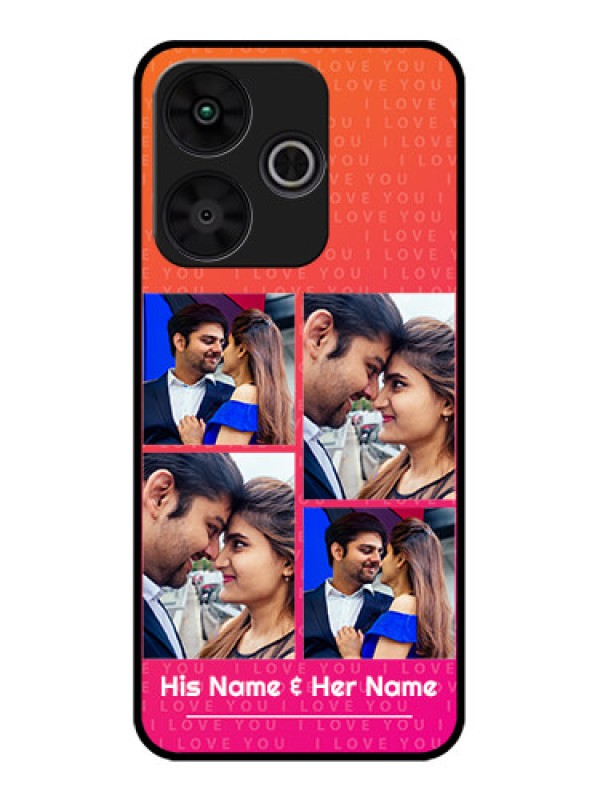 Custom Poco M6 Plus 5G Custom Metal Phone CaseI Love You Pink Design