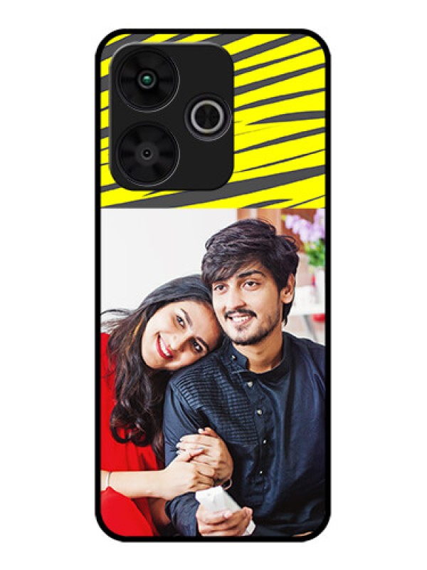 Custom Poco M6 Plus 5G Custom Metal Phone CaseYellow Abstract Design