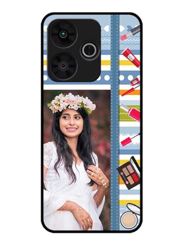 Custom Poco M6 Plus 5G Custom Metal Phone CaseMakeup Icons Design