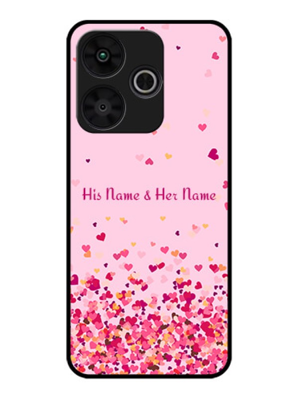 Custom Poco M6 Plus 5G Custom Metal Phone CaseFloating Hearts Design