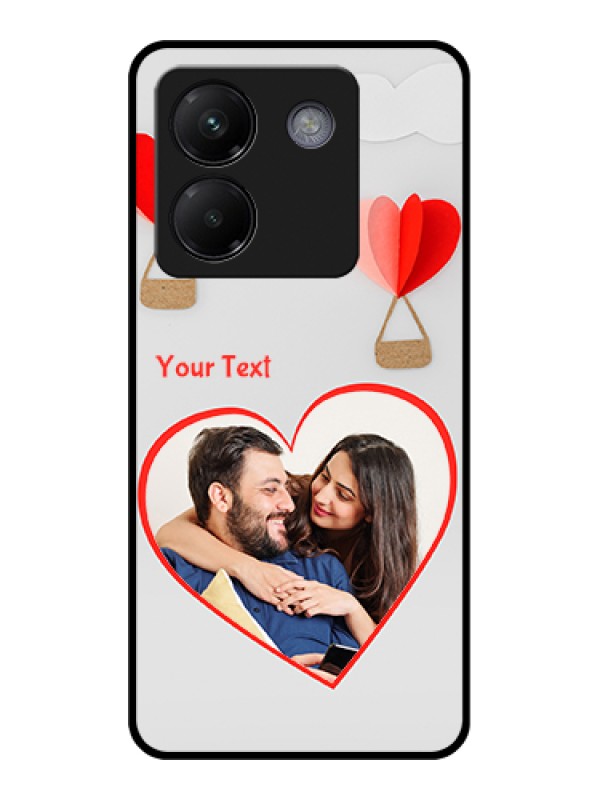 Custom Poco M7 Pro 5G Custom Metal Phone CasePink Flying Heart Design