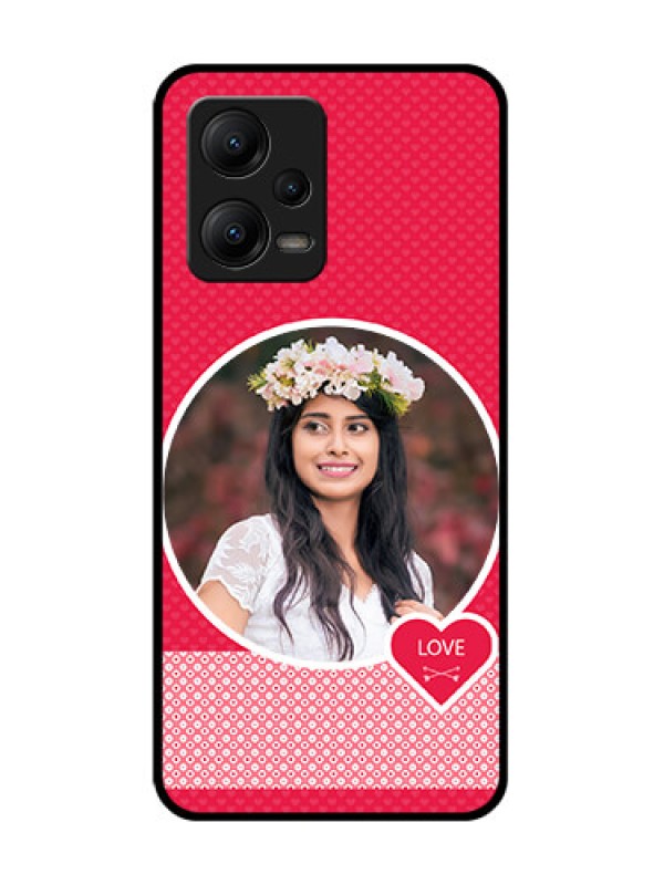 Custom Poco X5 5G Custom Metal Phone CasePink Color Pattern Design