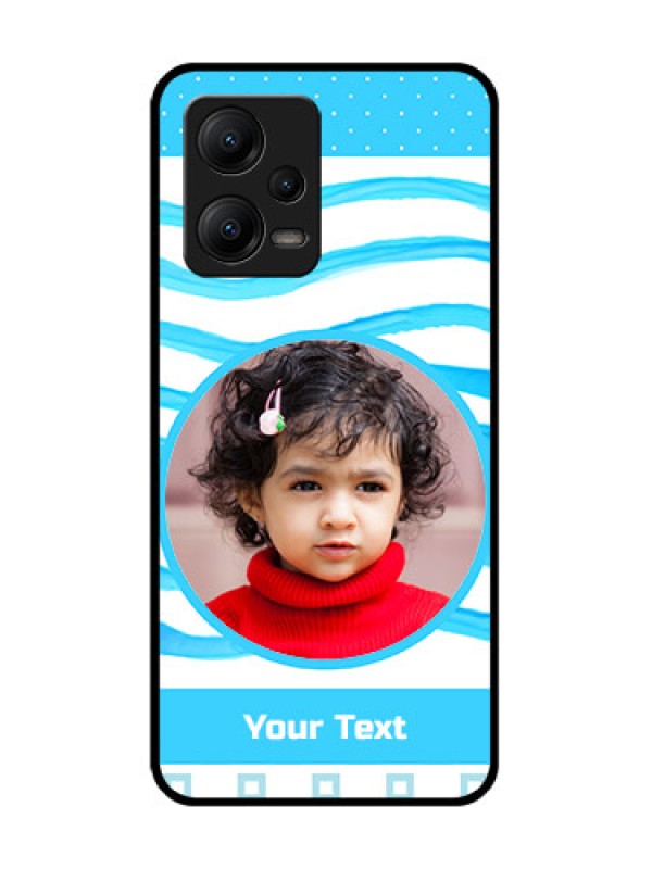 Custom Poco X5 5G Custom Metal Phone CaseSimple Blue Case Design