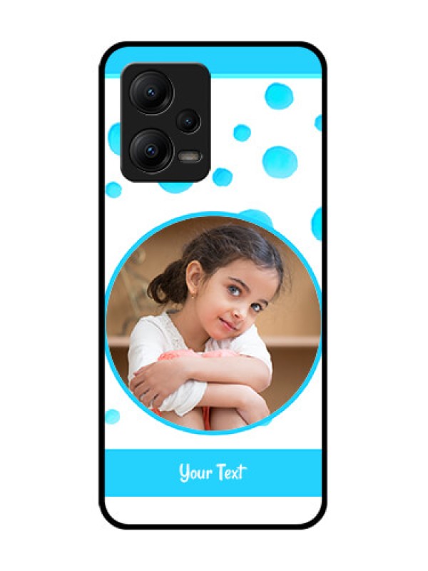 Custom Poco X5 5G Custom Metal Phone CaseBlue Bubbles Pattern Design