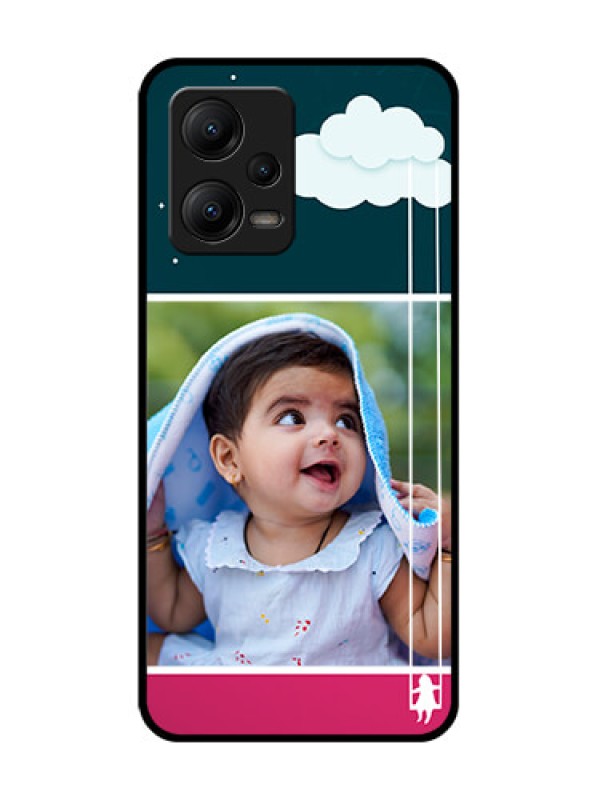 Custom Poco X5 5G Custom Metal Phone CaseCute Girl With Cloud Design