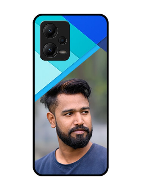 Custom Poco X5 5G Custom Metal Phone CaseBlue Pattern Design
