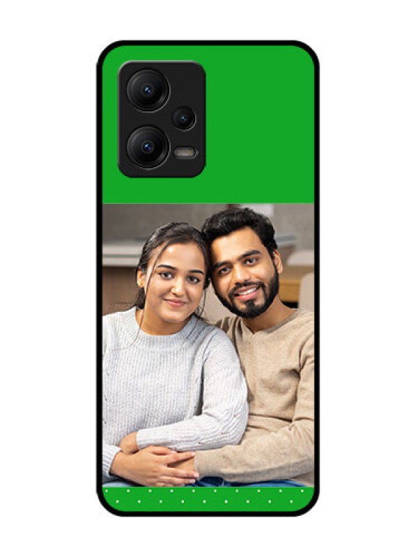 Custom Poco X5 5G Custom Metal Phone CaseGreen Pattern Design