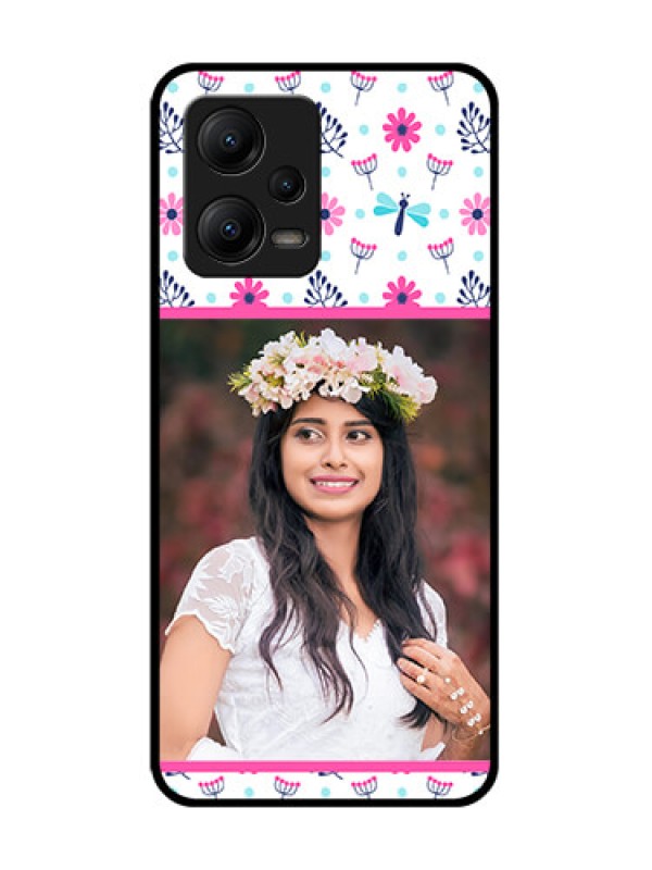 Custom Poco X5 5G Custom Metal Phone CaseColorful Flower Design