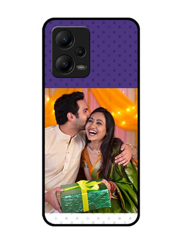 Custom Poco X5 5G Custom Metal Phone CaseViolet Colored Pattern Design
