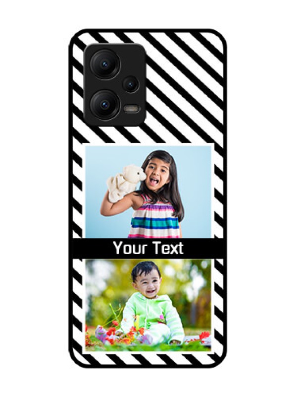 Custom Poco X5 5G Custom Metal Phone CaseBlack And White Stripes Design