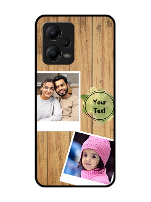 Custom Poco X5 5G Custom Metal Phone CaseWooden Texture Design