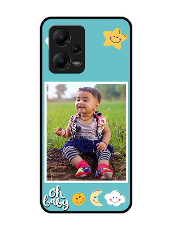 Custom Poco X5 5G Custom Metal Phone CaseSmiley Kids Stars Design