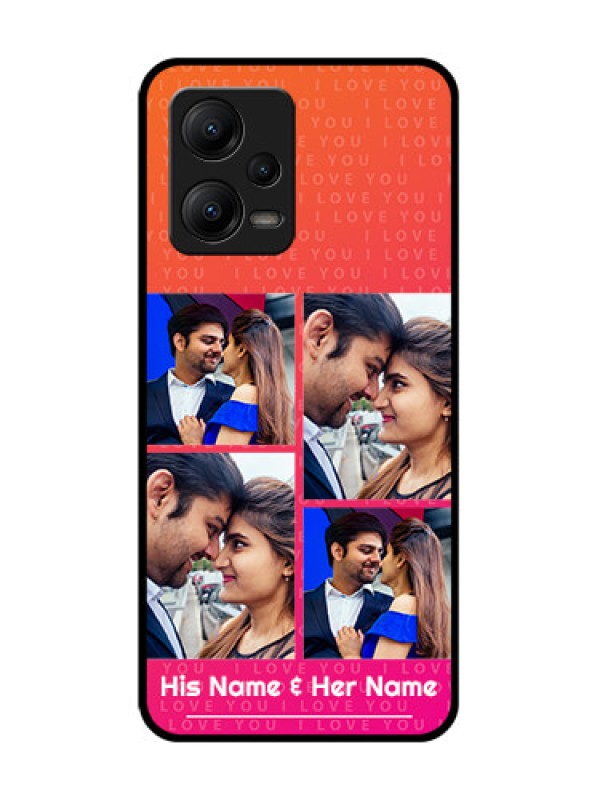 Custom Poco X5 5G Custom Metal Phone CaseI Love You Pink Design