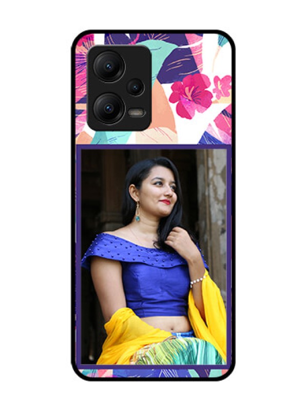 Custom Poco X5 5G Custom Metal Phone CaseAbstract Floral Design