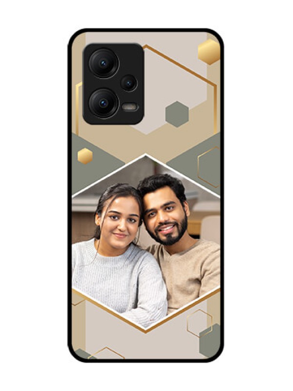 Custom Poco X5 5G Custom Metal Phone CaseStylish Hexagon Pattern Design