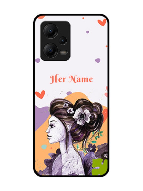 Custom Poco X5 5G Custom Metal Phone CaseWoman And Nature Design
