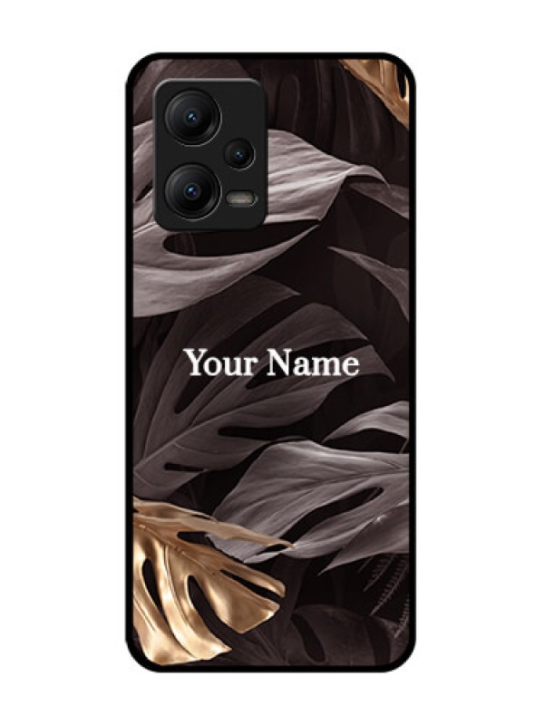 Custom Poco X5 5G Custom Metal Phone CaseWild Leaves Digital Paint Design