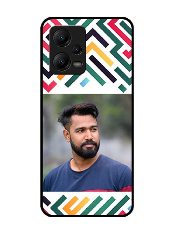 Custom Poco X5 5G Custom Metal Phone CaseColorful Maze Pattern Design