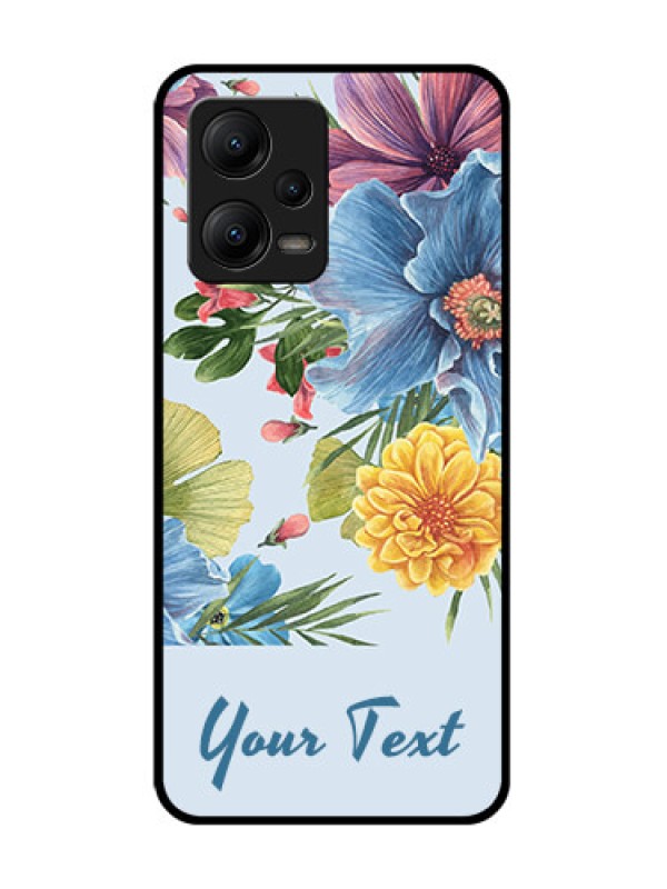 Custom Poco X5 5G Custom Metal Phone CaseStunning Watercolored Flowers Painting Design