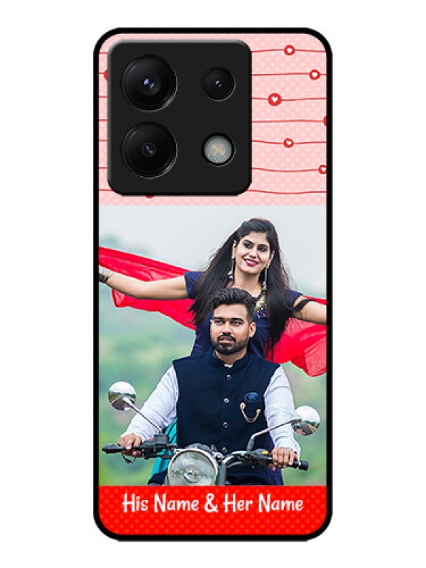 Custom Poco X6 5G Custom Metal Phone CaseRed Pattern Case Design