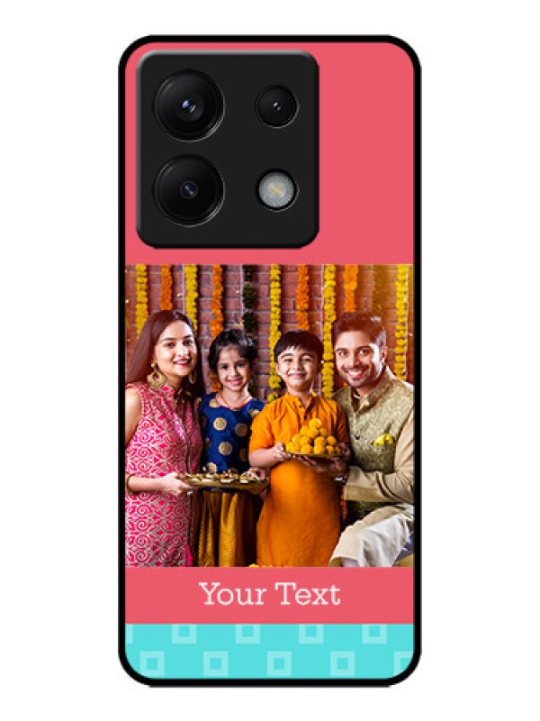 Custom Poco X6 5G Custom Metal Phone CasePeach and Blue Color Design