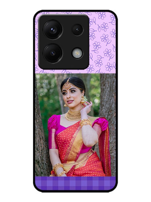 Custom Poco X6 5G Custom Metal Phone CasePurple Floral Design