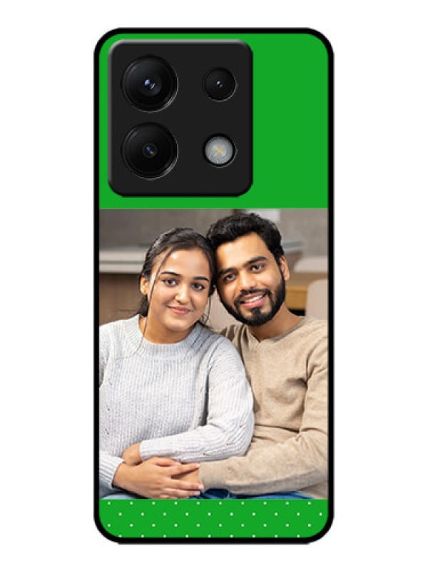 Custom Poco X6 5G Custom Metal Phone CaseGreen Pattern Design