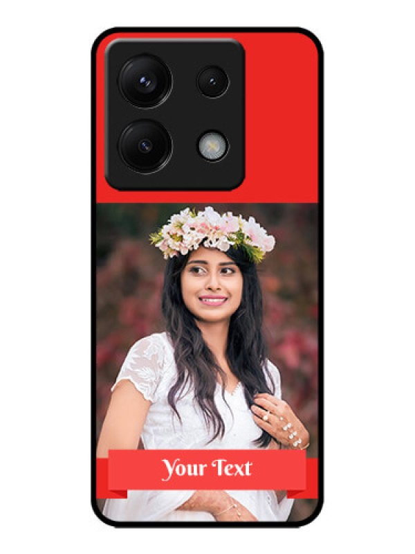 Custom Poco X6 5G Custom Metal Phone CaseSimple Red Color Design
