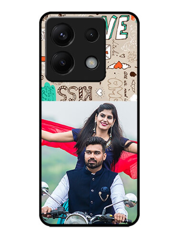 Custom Poco X6 5G Custom Metal Phone CaseLove Doodle Pattern
