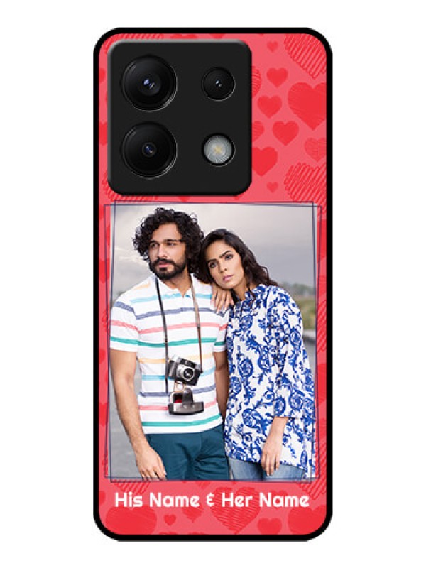 Custom Poco X6 5G Custom Metal Phone CaseWith Red Heart Symbols Design