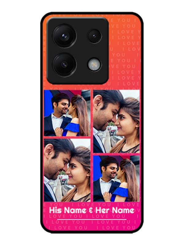 Custom Poco X6 5G Custom Metal Phone CaseI Love You Pink Design