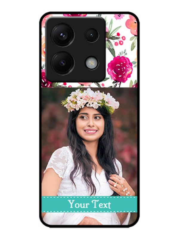 Custom Poco X6 5G Custom Metal Phone CaseWater Colors Floral Design