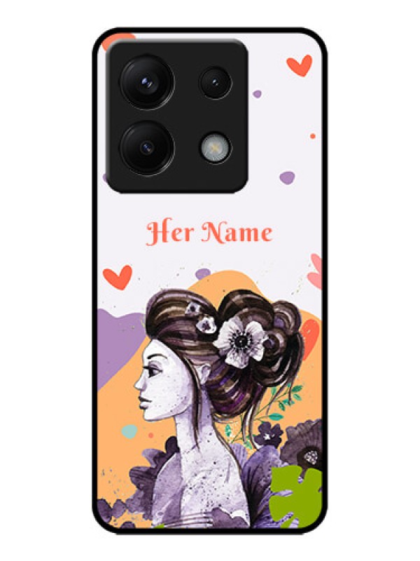 Custom Poco X6 5G Custom Metal Phone CaseWoman And Nature Design