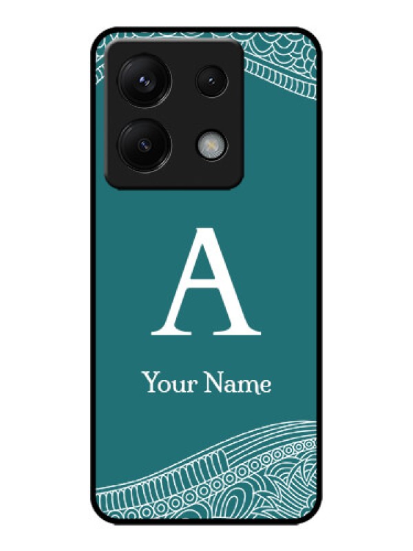Custom Poco X6 5G Custom Metal Phone CaseLine Art Pattern With Custom Name Design