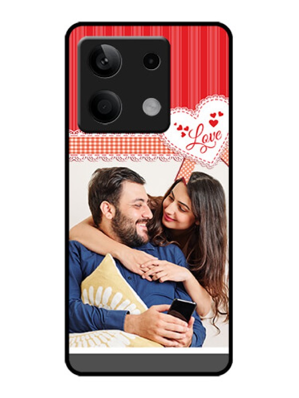 Custom Poco X6 Neo 5G Custom Metal Phone Case - Red Love Pattern Design