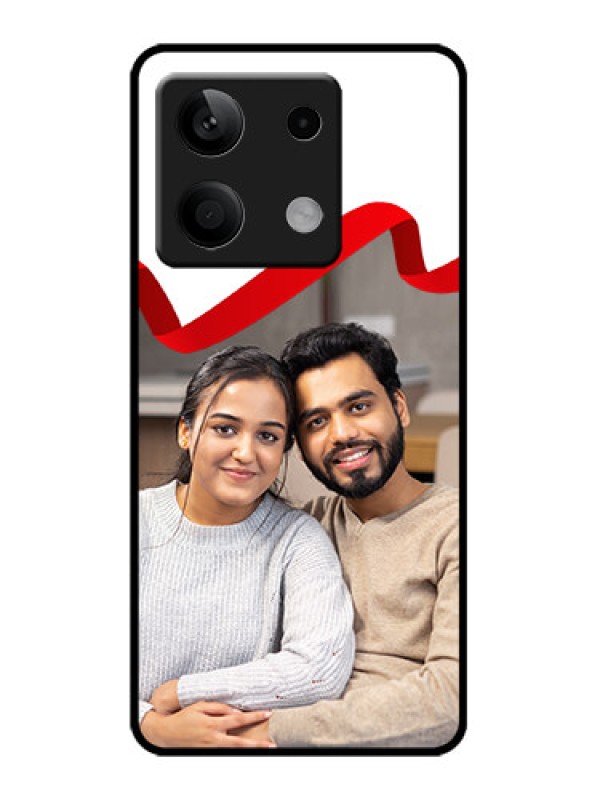 Custom Poco X6 Neo 5G Custom Metal Phone Case - Red Ribbon Frame Design