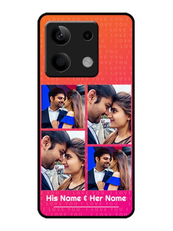 Custom Poco X6 Neo 5G Custom Metal Phone Case - I Love You Pink Design