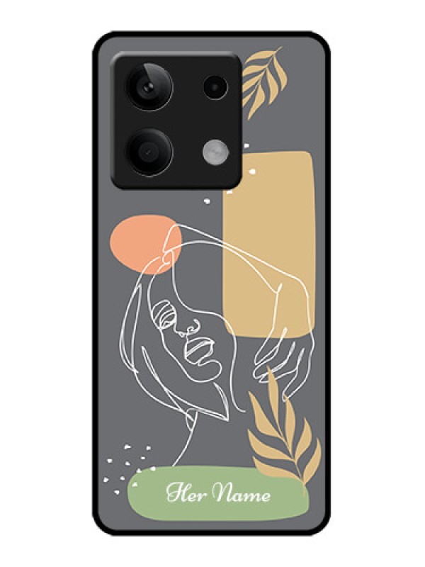 Custom Poco X6 Neo 5G Custom Metal Phone Case - Gazing Woman Line Art Design
