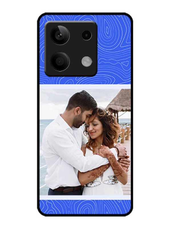 Custom Poco X6 Neo 5G Custom Metal Phone Case - Curved Line Art With Blue And White Design