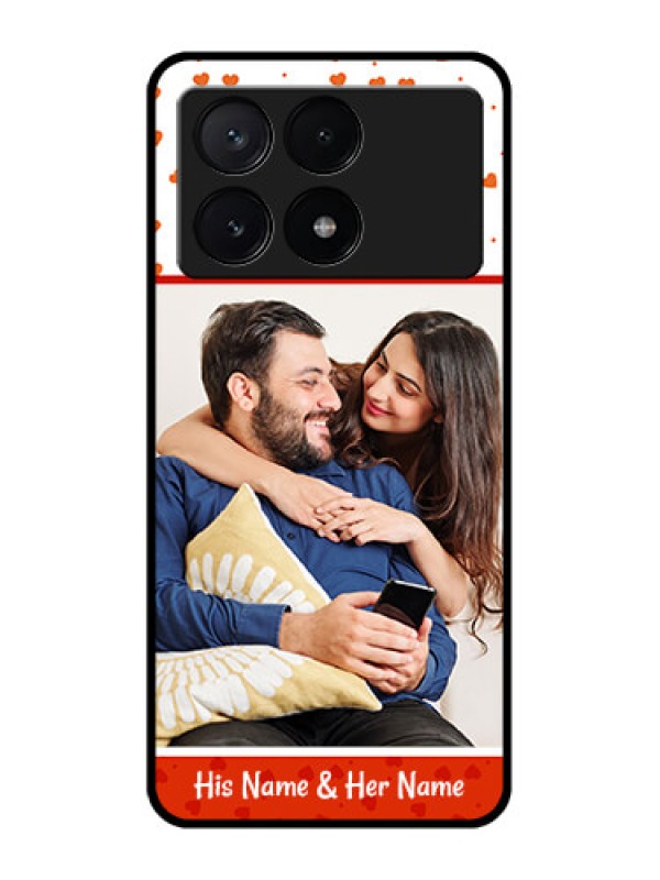 Custom Poco X6 Pro 5G Custom Metal Phone CaseOrange Love Symbol Design