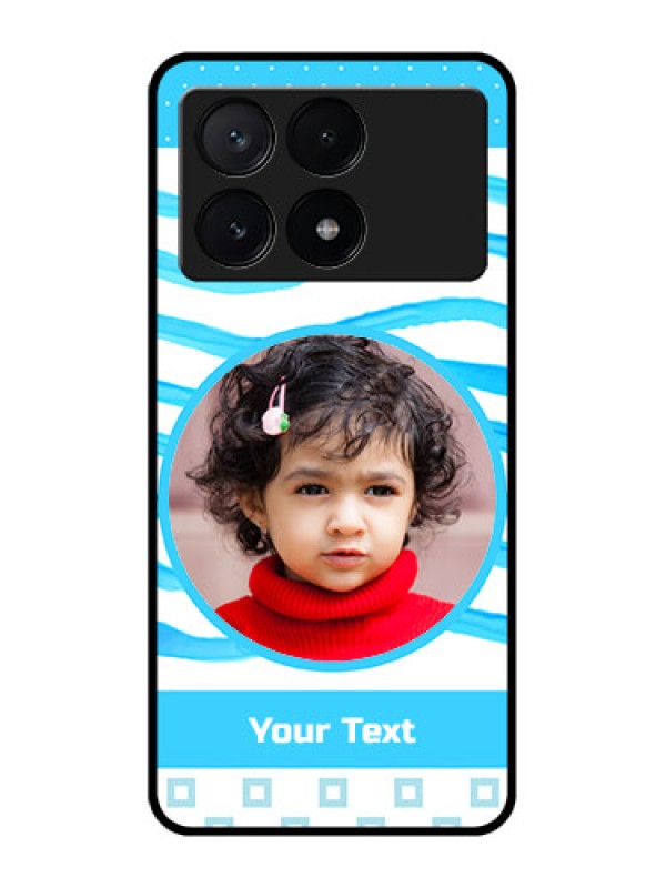 Custom Poco X6 Pro 5G Custom Metal Phone CaseSimple Blue Case Design