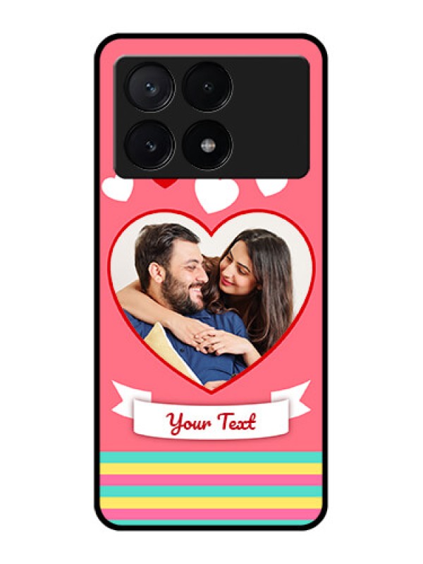 Custom Poco X6 Pro 5G Custom Metal Phone CaseLove Shapes Doodle Design