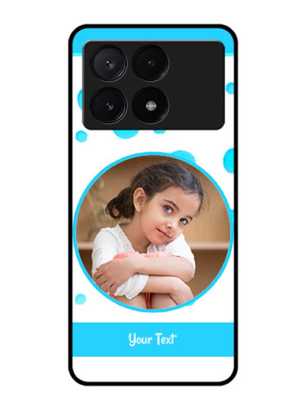 Custom Poco X6 Pro 5G Custom Metal Phone CaseBlue Bubbles Pattern Design