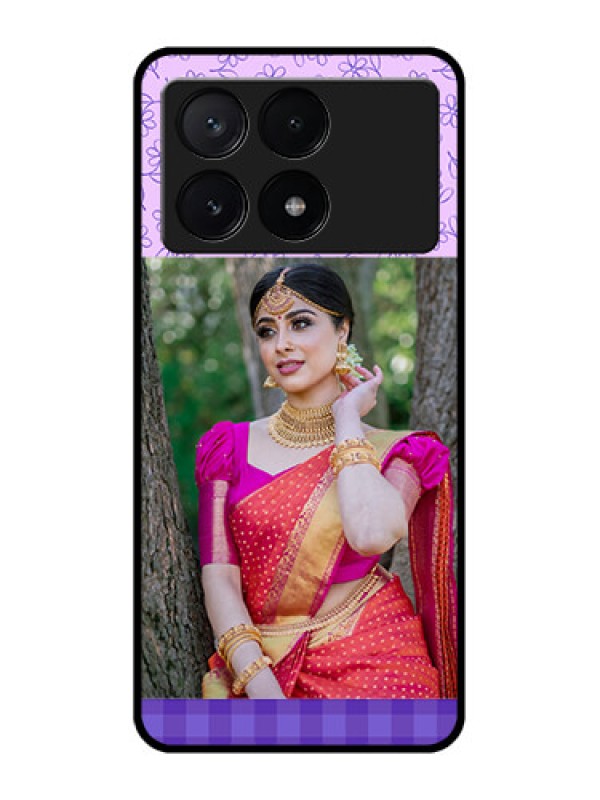 Custom Poco X6 Pro 5G Custom Metal Phone CasePurple Floral Design